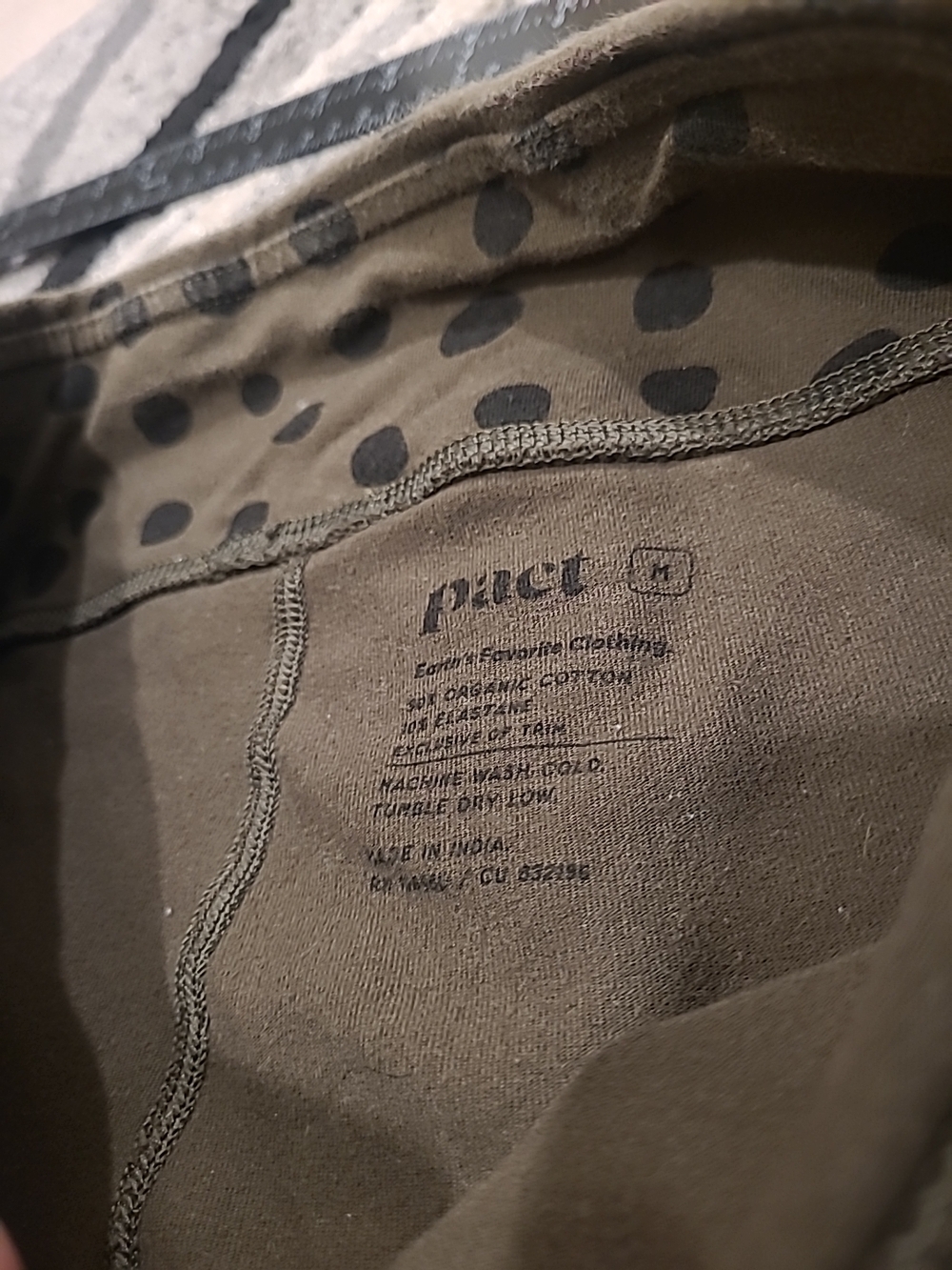 Pact organic cotton blend Olive cheetah print leggings Medium - Picture 6 of 9